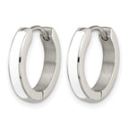 Stainless Steel Enamel Polished Hinged Hoop Earrings for Women