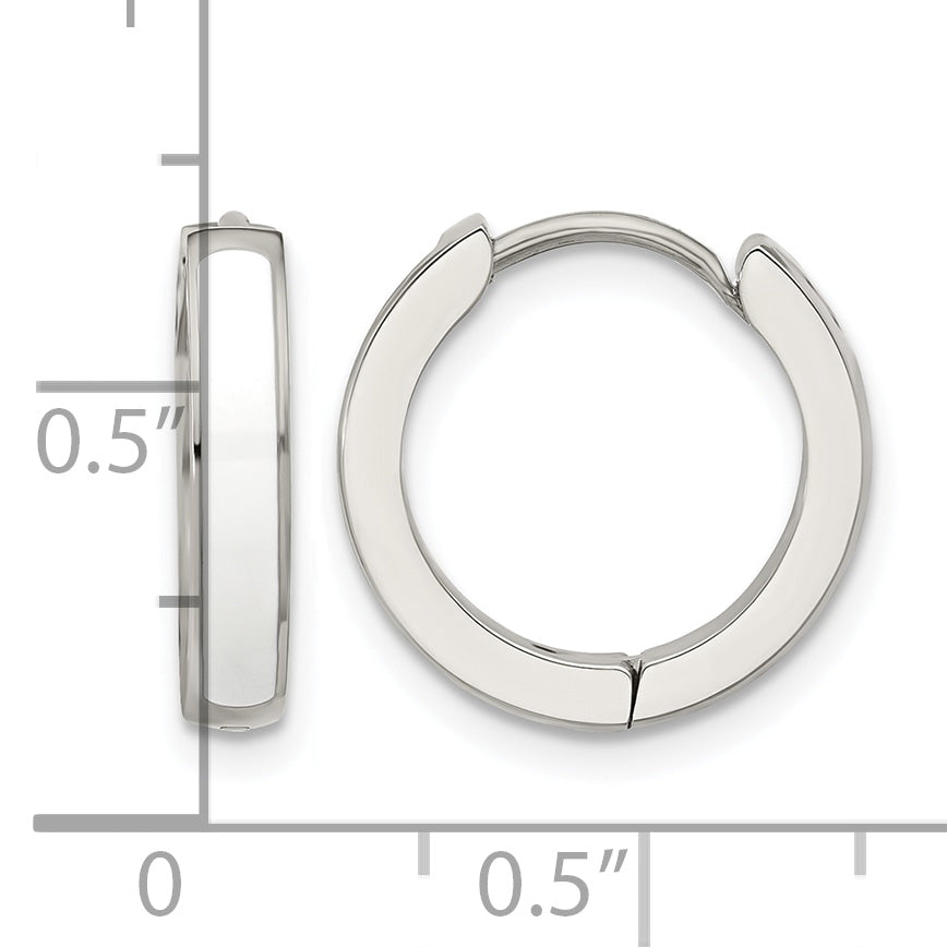 Stainless Steel Enamel Polished Hinged Hoop Earrings for Women