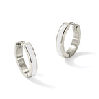 Stainless Steel Enamel Polished Hinged Hoop Earrings for Women