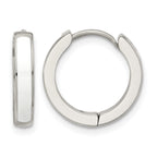 Stainless Steel Enamel Polished Hinged Hoop Earrings for Women