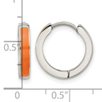 Stainless Steel Enamel Polished Hinged Hoop Earrings for Women