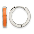 Stainless Steel Enamel Polished Hinged Hoop Earrings for Women
