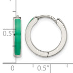 Stainless Steel Enamel Polished Hinged Hoop Earrings for Women