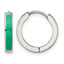 Stainless Steel Enamel Polished Hinged Hoop Earrings for Women