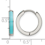 Stainless Steel Enamel Polished Hinged Hoop Earrings for Women