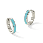Stainless Steel Enamel Polished Hinged Hoop Earrings for Women