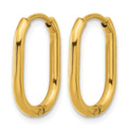 Polished Gold-Tone Stainless Steel Hoop Earrings 2mm Elongated