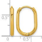 Stainless Steel Gold-Tone Polished Hinged Elongated Hoop Earrings for Women