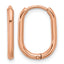 Stainless Steel Rose Gold-Tone Polished Hinged Elongated Hoop Earrings for Women