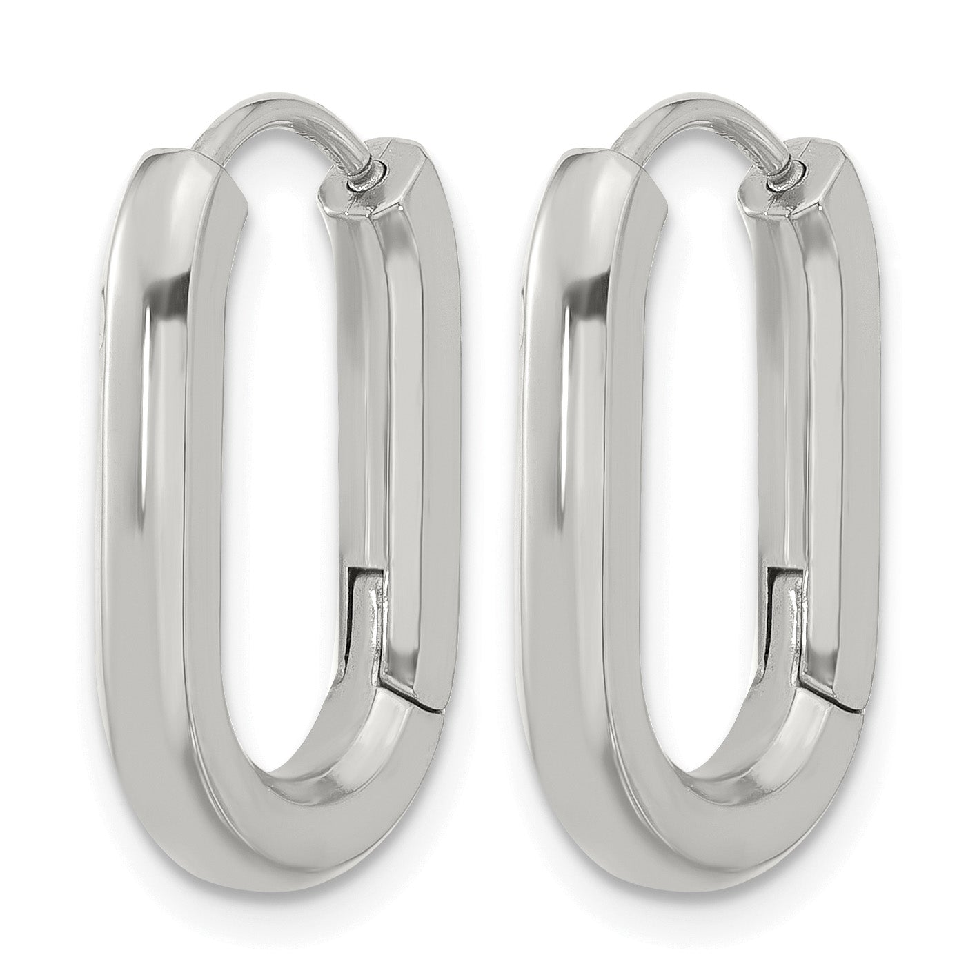 Polished Stainless Steel Hoop Earrings 3mm Secondary image