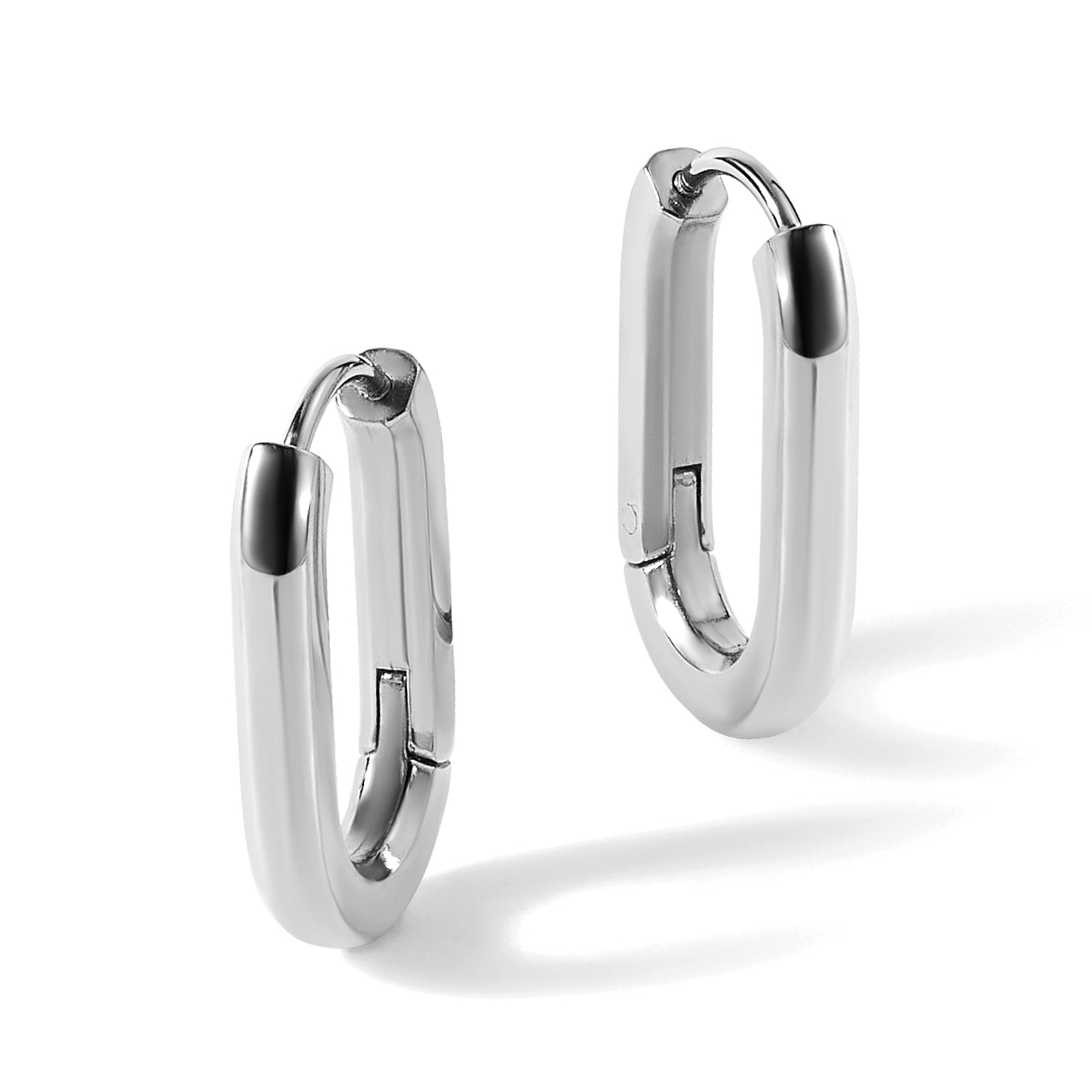 Polished Stainless Steel Hoop Earrings 3mm