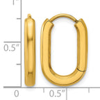 Stainless Steel Gold-Tone Polished Hinged Elongated Hoop Earrings for Women