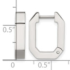 Stainless Steel Polished Square Hinged Hoop Earrings for Women