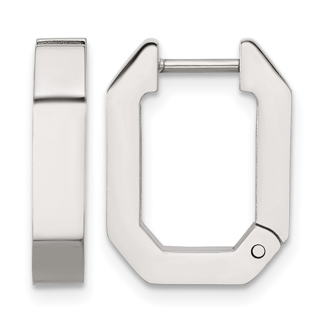 Polished Stainless Steel Hoop Earrings 3.6mm Main image