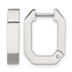 Stainless Steel Polished Square Hinged Hoop Earrings for Women
