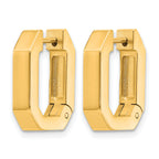 Stainless Steel Gold-Tone Polished Square Hinged Hoop Earrings for Women