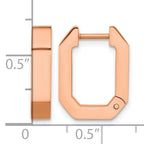 Stainless Steel Rose Gold-Tone Polished Square Hinged Hoop Earrings for Women