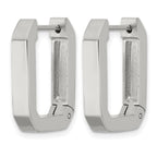 Stainless Steel Polished Square Hinged Hoop Earrings for Women