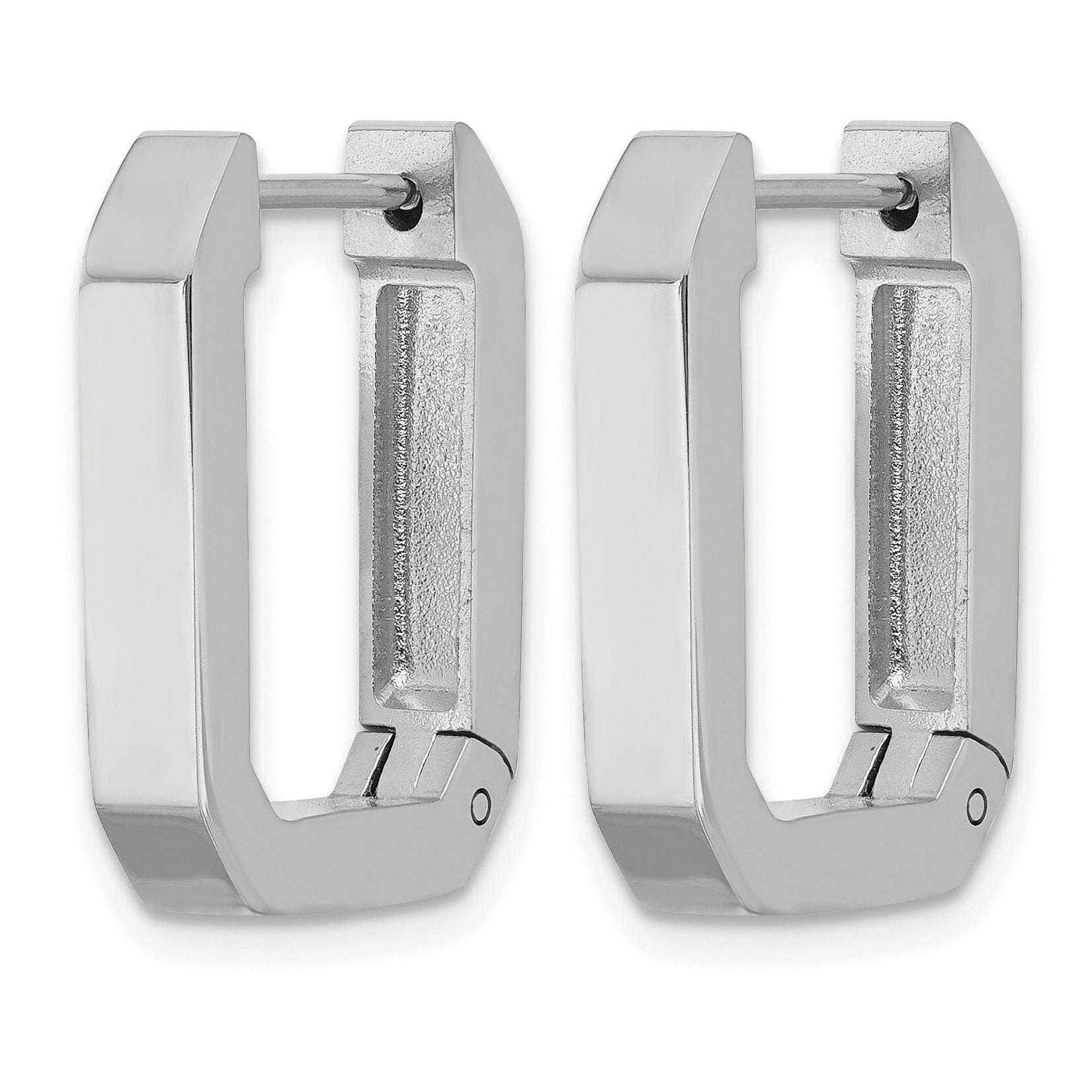 Polished Stainless Steel Hoop Earrings 16mm