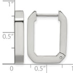 Stainless Steel Polished Square Hinged Hoop Earrings for Women