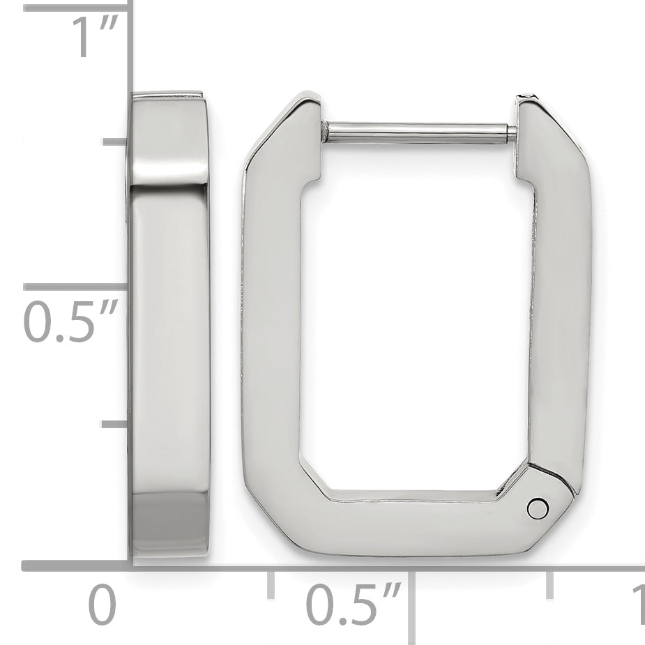 Polished Stainless Steel Hoop Earrings 16mm