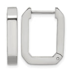 Stainless Steel Polished Square Hinged Hoop Earrings for Women
