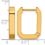 Stainless Steel Gold-Tone Polished Square Hinged Hoop Earrings for Women