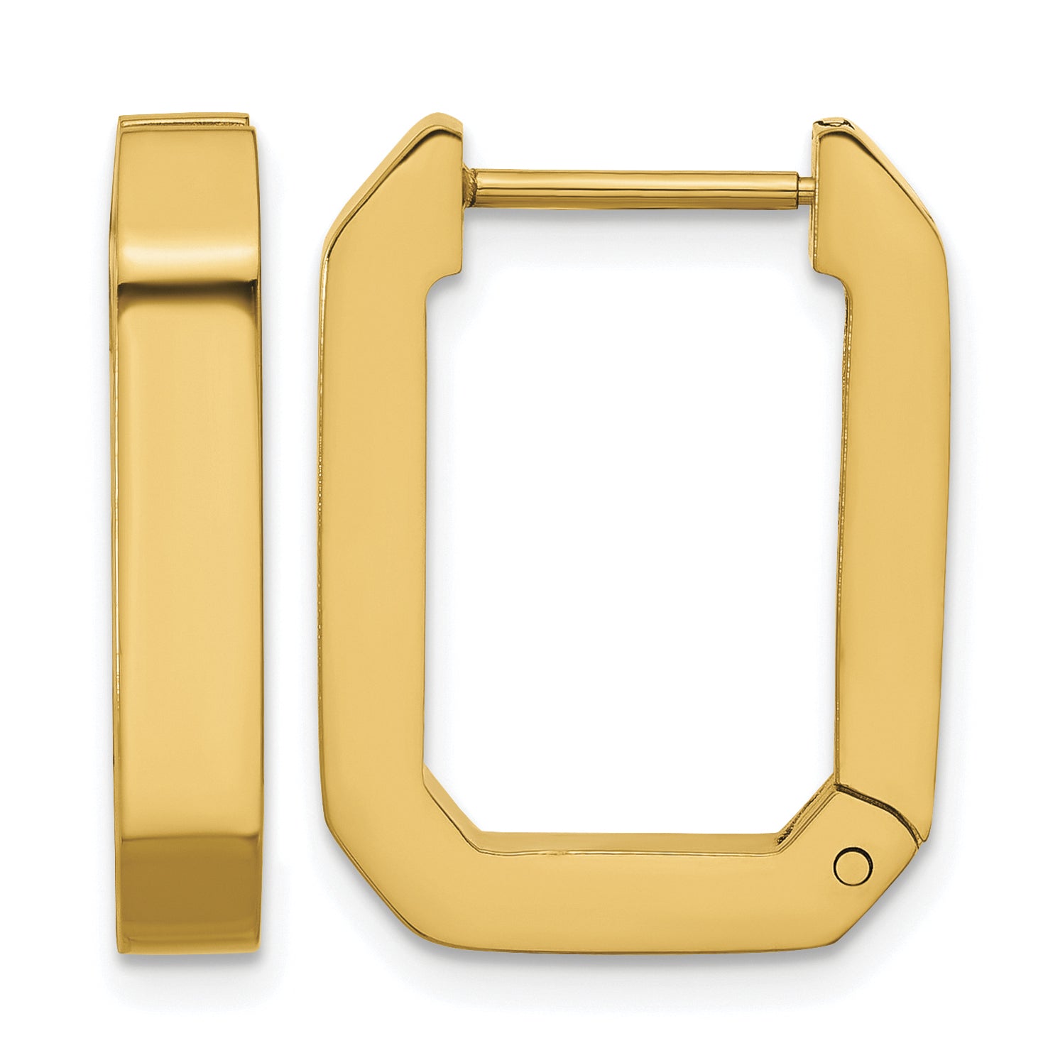 Polished Gold-Tone Stainless Steel Hoop Earrings 16mm Main image