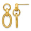 Gold-Tone Polished Textured Stainless Steel Drop Earrings 10mm