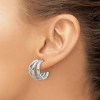 Stainless Steel Polished J-Hoop Earrings for Women