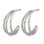 Polished Stainless Steel Hoop Earrings 7mm