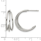 Polished Stainless Steel Hoop Earrings 7mm