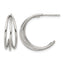 Polished Stainless Steel Hoop Earrings 7mm
