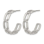 Stainless Steel Polished C-Hoop Earrings for Women