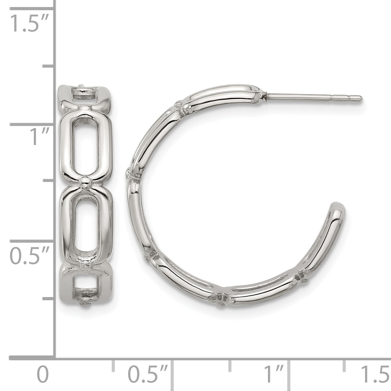Stainless Steel Polished C-Hoop Earrings for Women