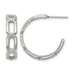 Stainless Steel Polished C-Hoop Earrings for Women
