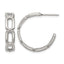 Stainless Steel Polished C-Hoop Earrings for Women