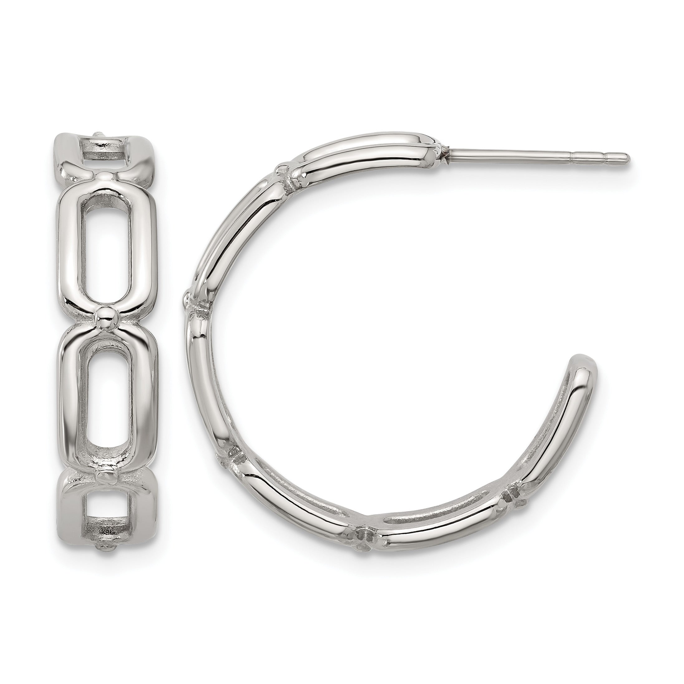 Polished Stainless Steel Hoop Earrings 25mm Main image