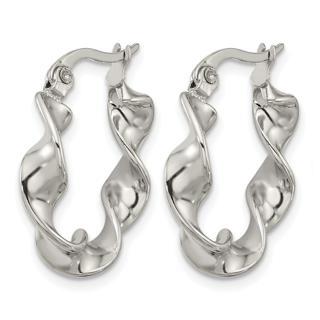 Stainless Steel Polished Hoop Earrings for Women