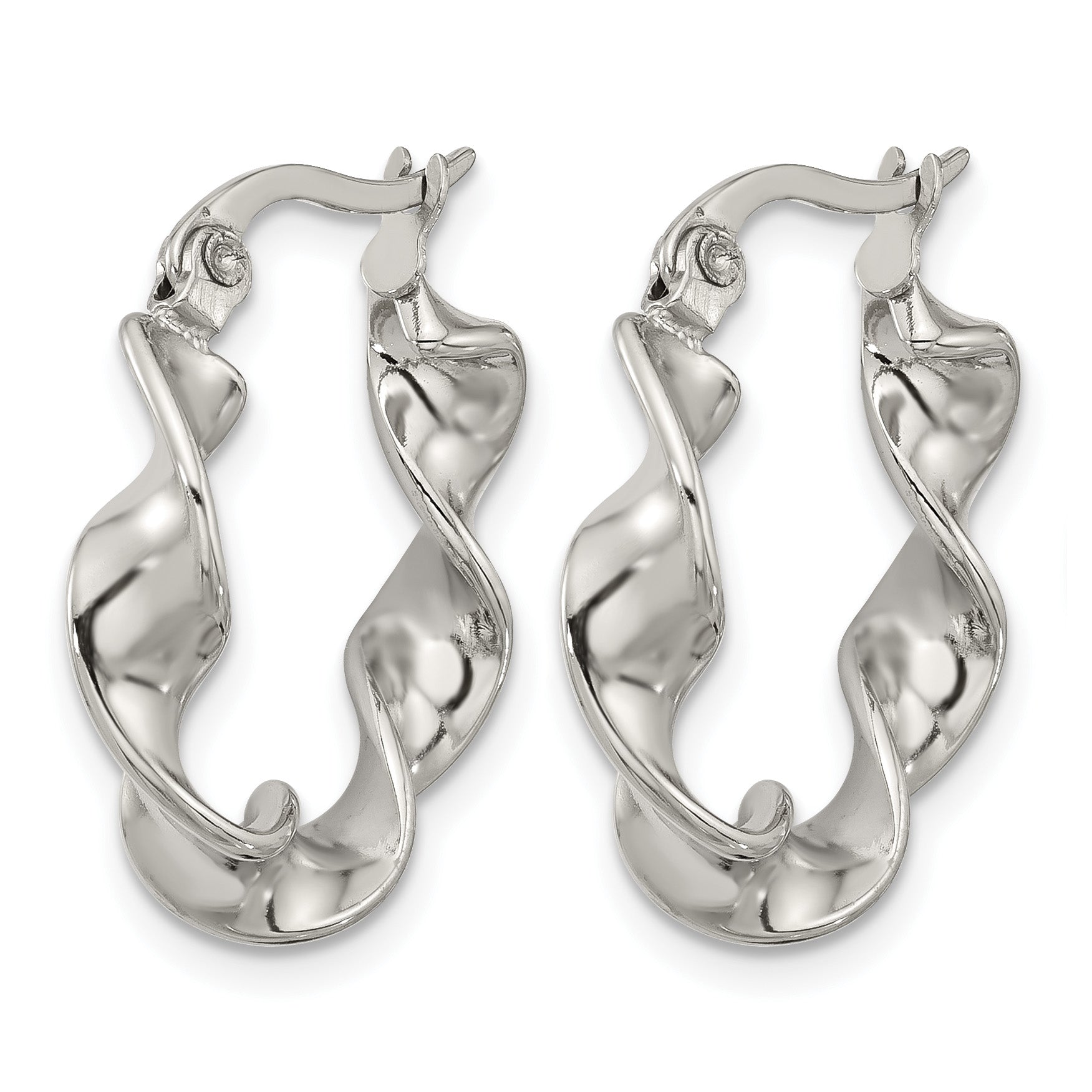 Stainless Steel Polished Hoop Earrings for Women