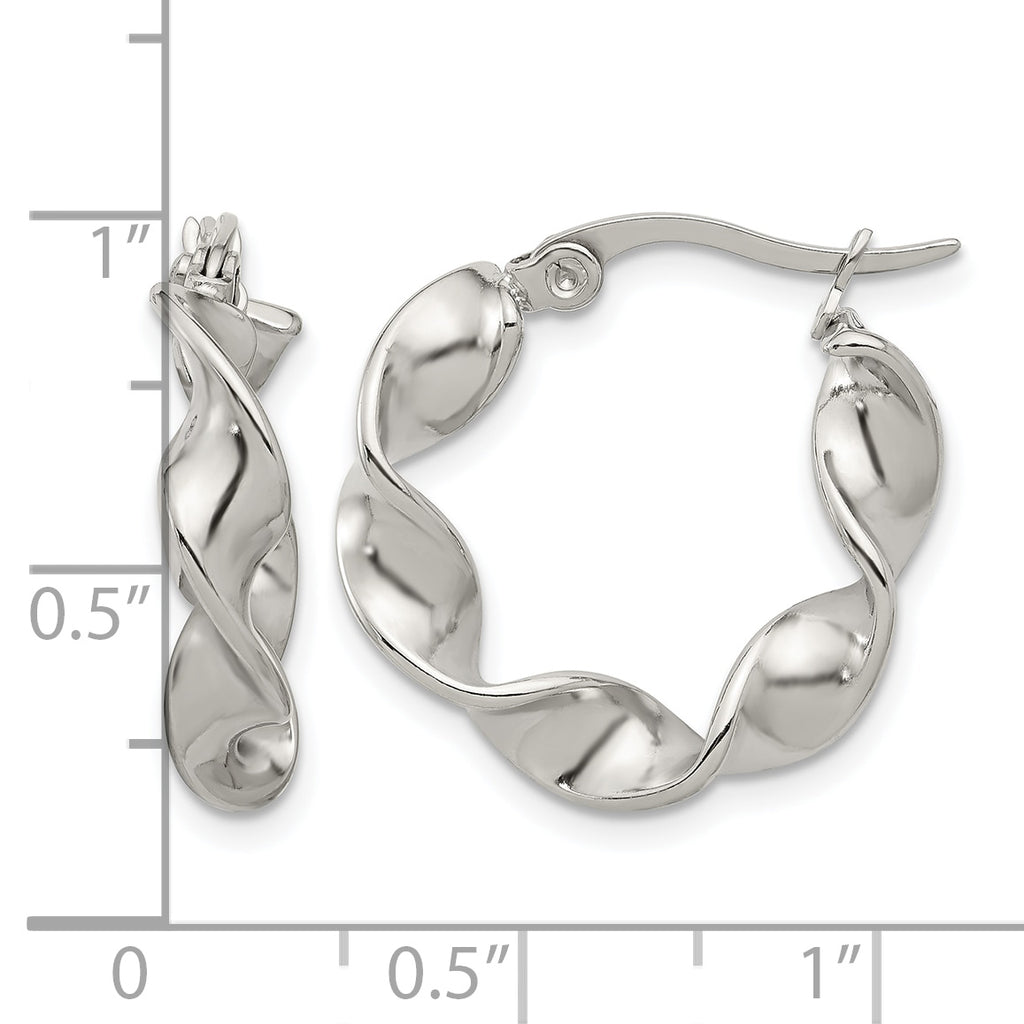 Stainless Steel Polished Hoop Earrings for Women