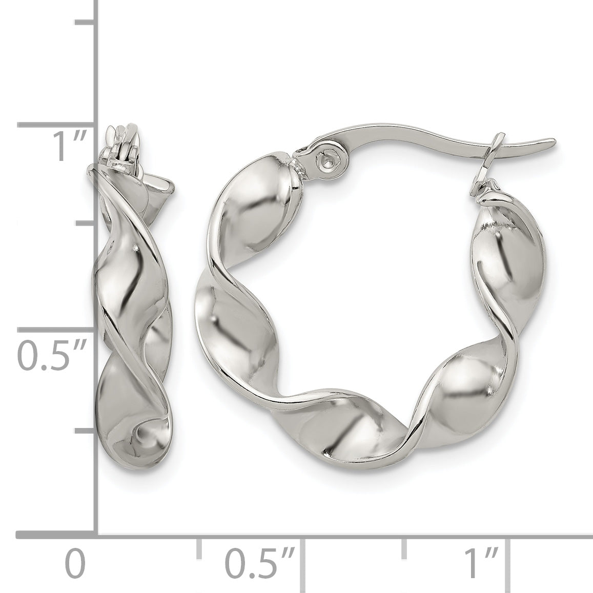 Stainless Steel Polished Hoop Earrings for Women