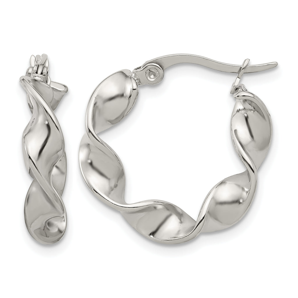 Stainless Steel Polished Hoop Earrings for Women