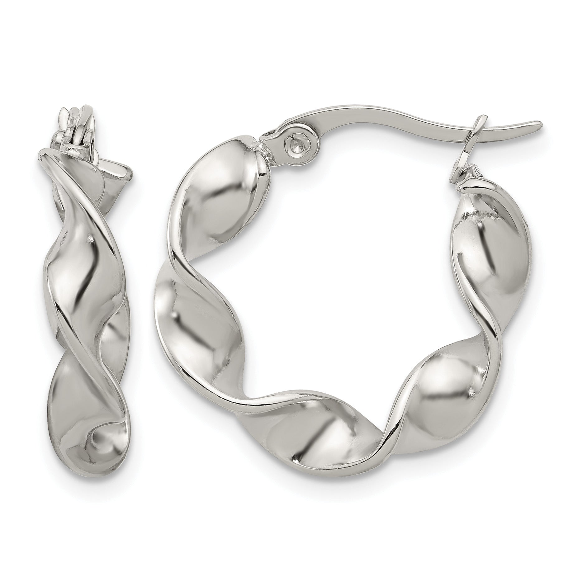 Stainless Steel Polished Hoop Earrings for Women