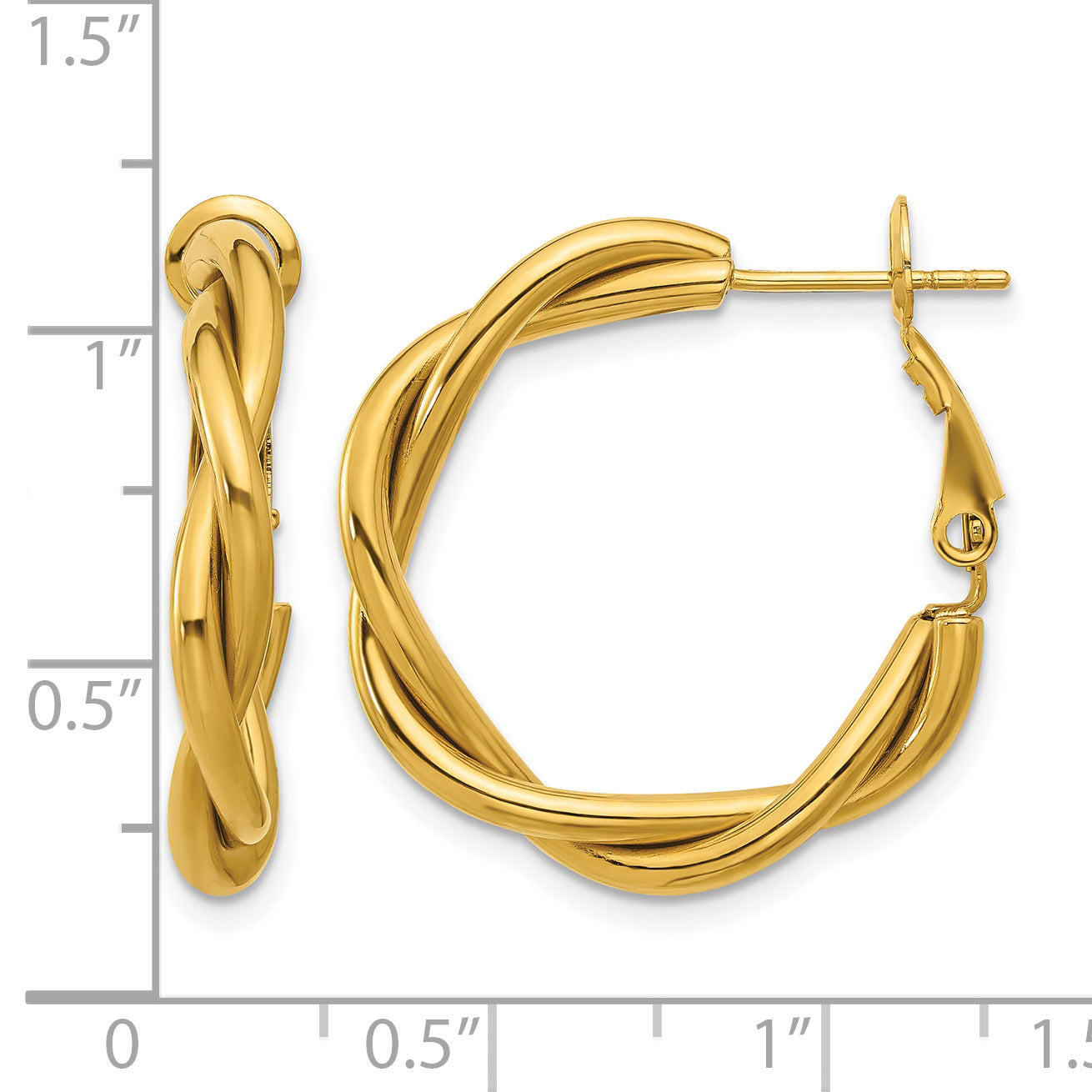 Polished Gold-Tone Stainless Steel Hoop Earrings 26mm