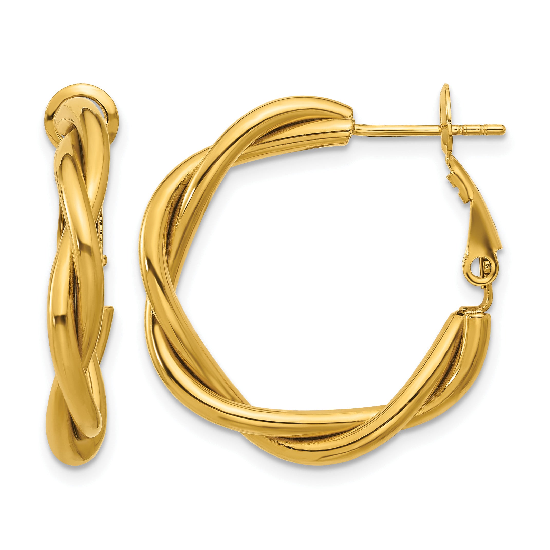 Polished Gold-Tone Stainless Steel Hoop Earrings 26mm Main image