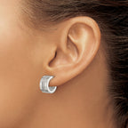 Stainless Steel Polished Cubic Zirconia C-Hoop Earrings for Women