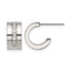 Stainless Steel Polished Cubic Zirconia C-Hoop Earrings for Women