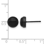 Stainless Steel Black Polished Agate Stud Earrings