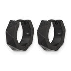 Brushed Black Stainless Steel Hoop Earrings 4mm